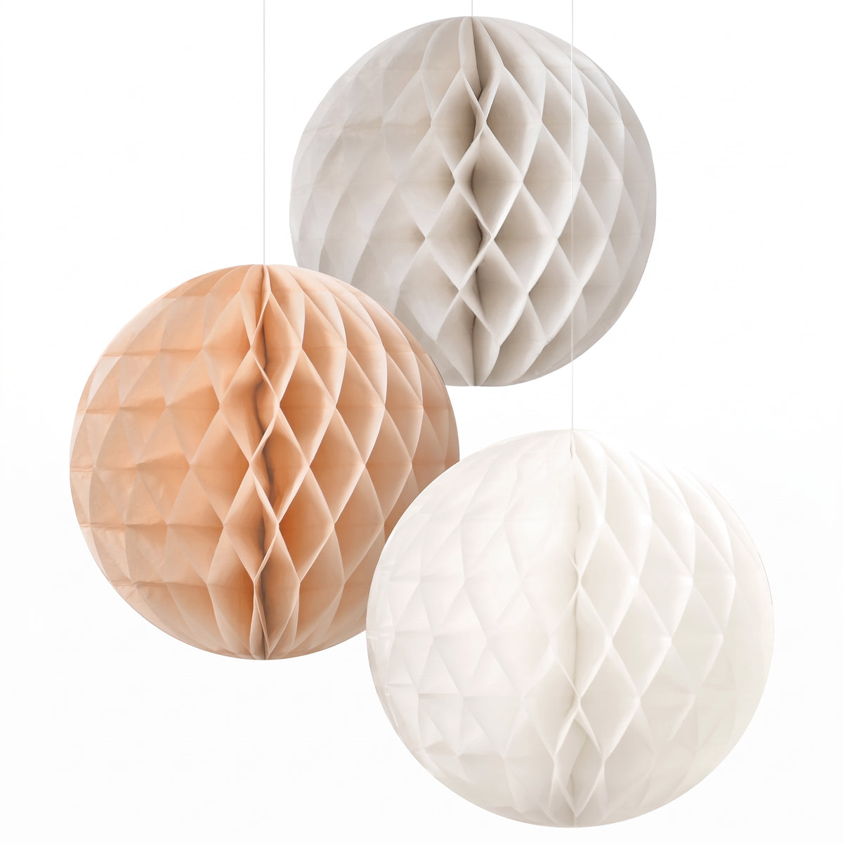Blush & Neutral Honeycomb Decoration Kit - 12"