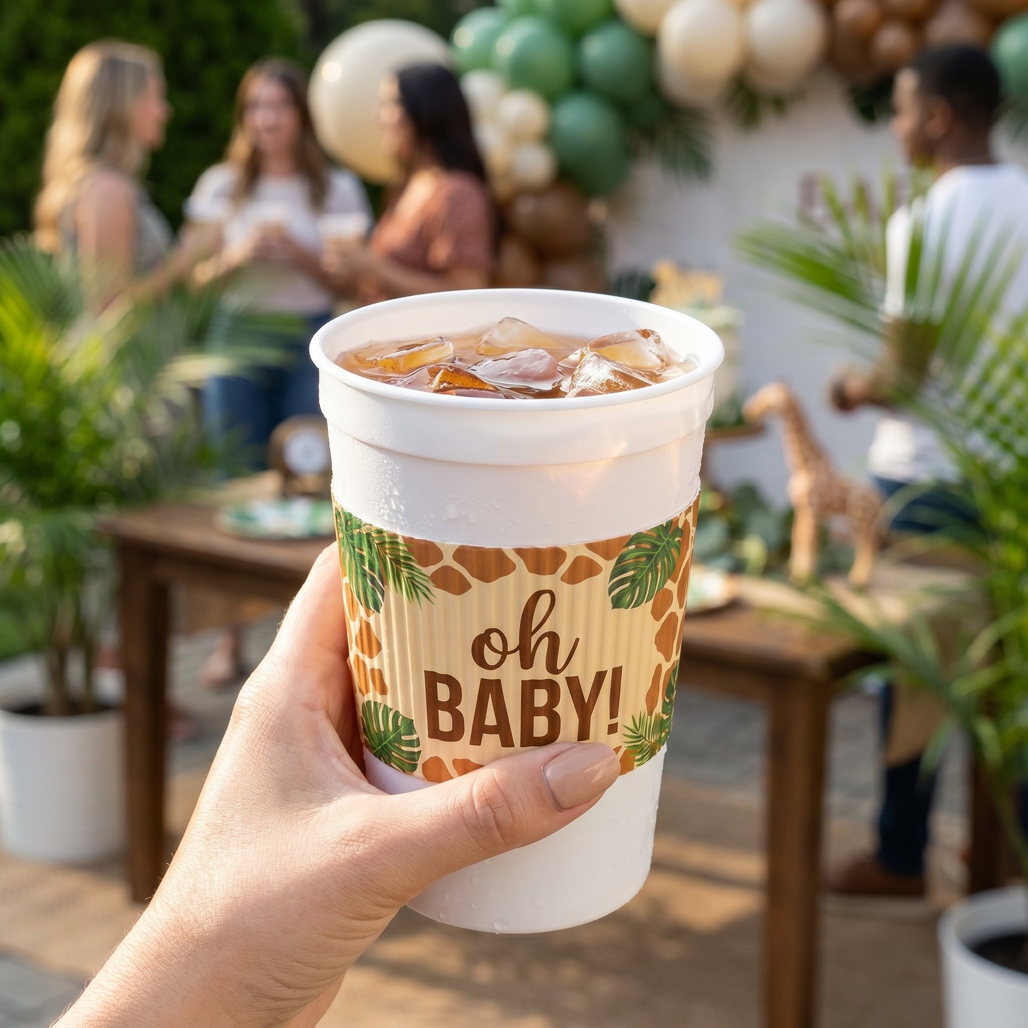 Soft Jungle "Oh Baby" 16oz Plastic Cups - 25 Pack