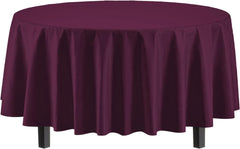 Round Plum Table Covers | 12 Pack