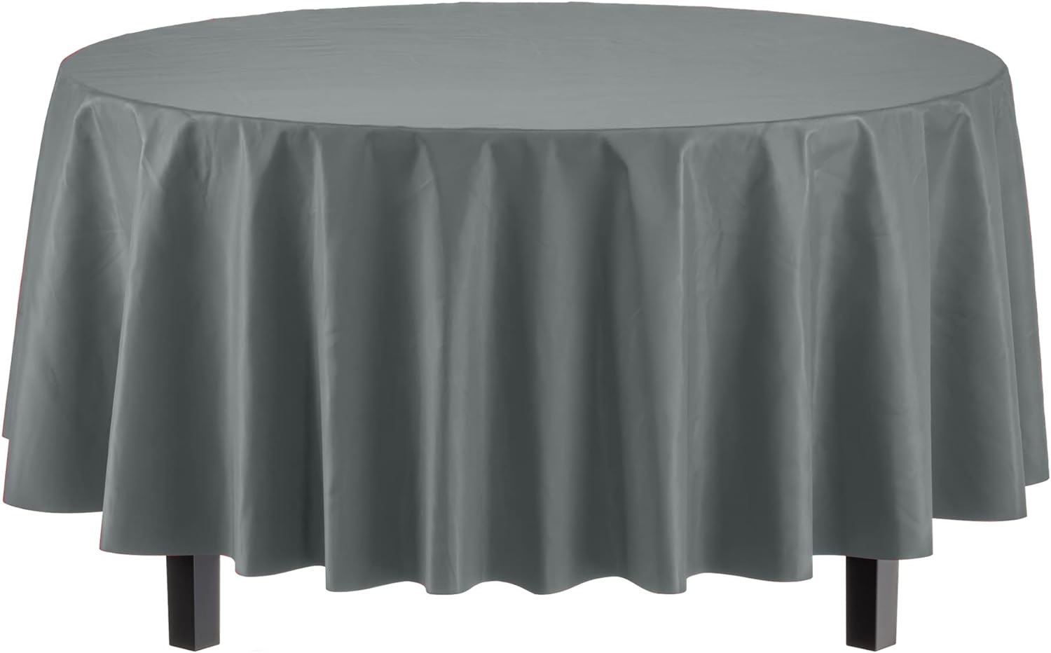 Premium Round Silver Table Covers | 12 Pack