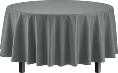 Premium Round Silver Table Covers | 12 Pack