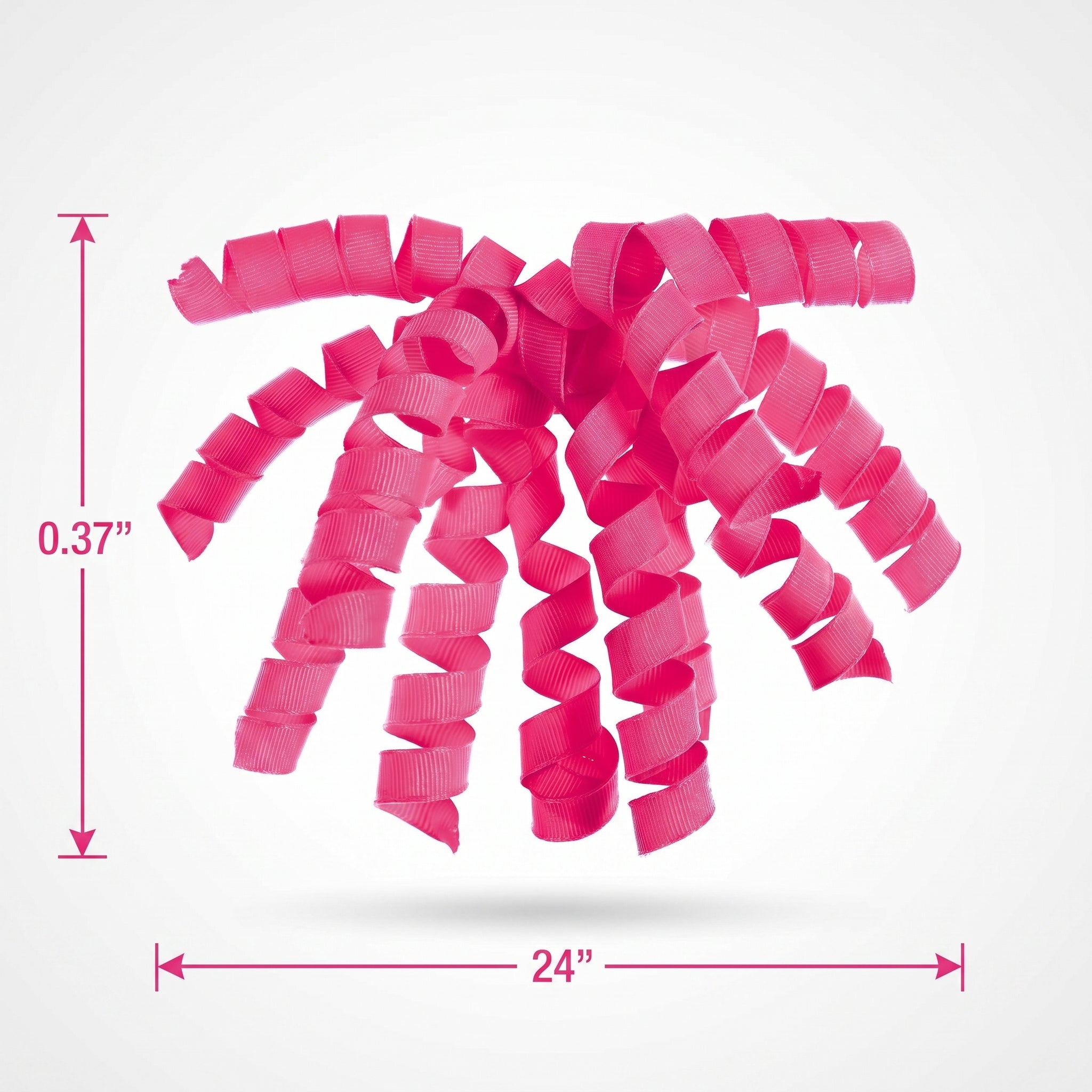 Neon Pink Grosgrain Curly Gift Bow
