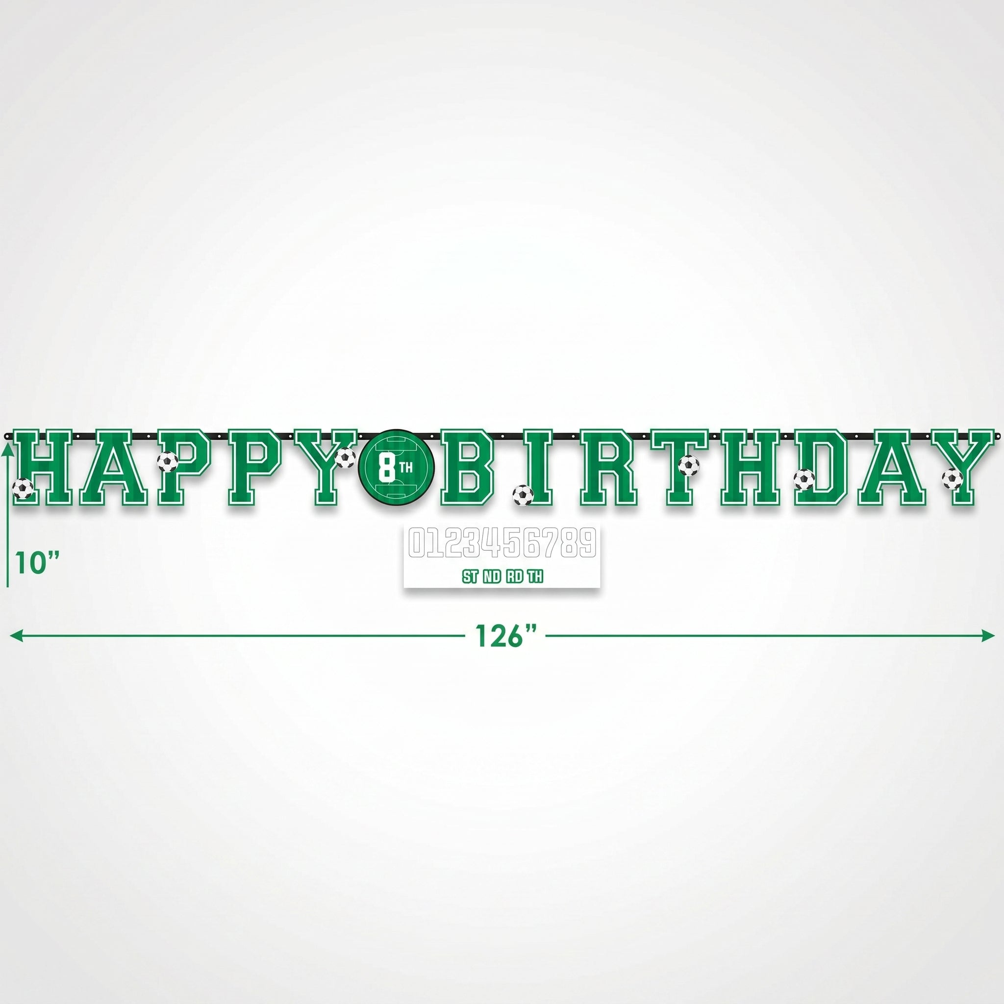 Jumbo Customizable Soccer Birthday Banner with Numbers