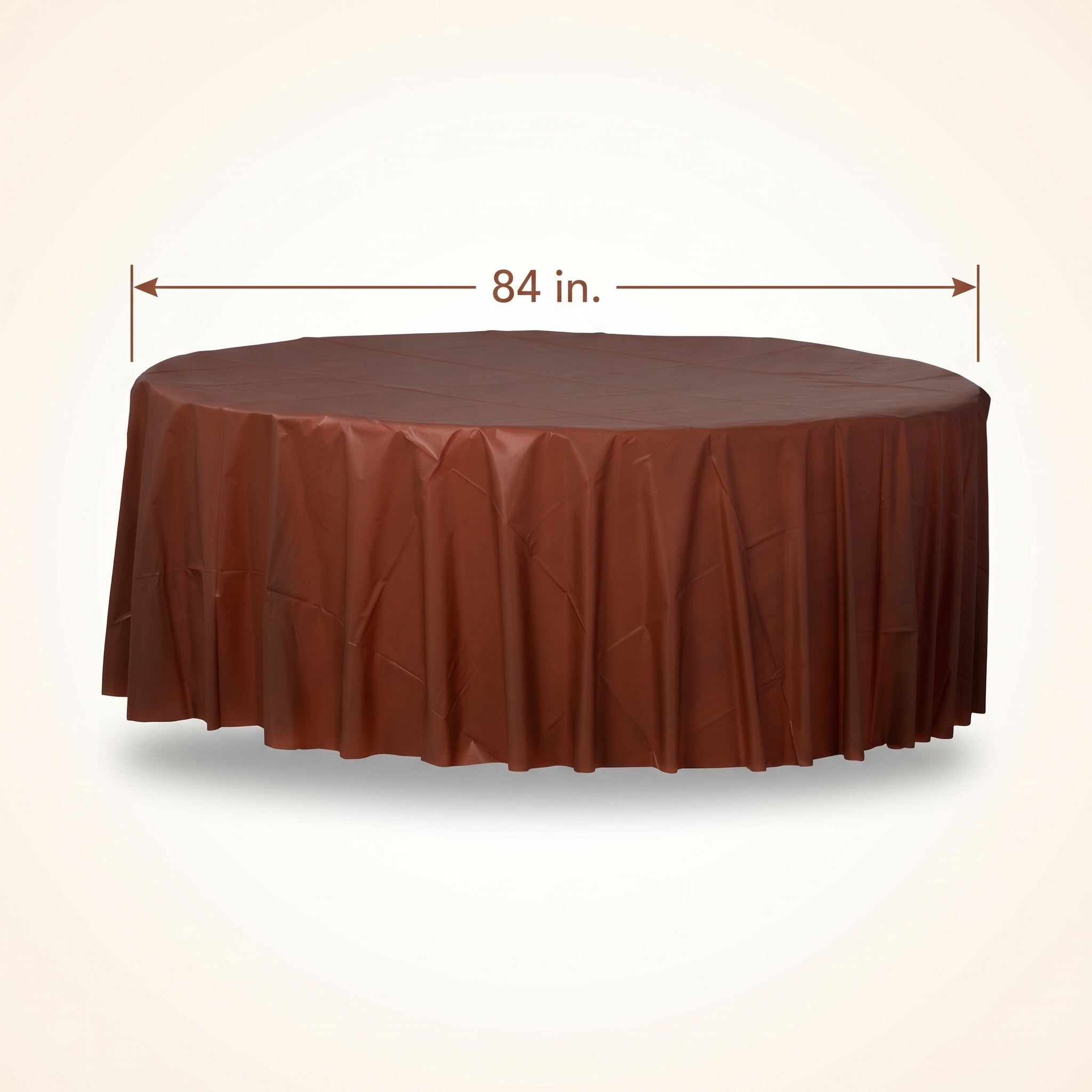 Chocolate Brown Round Plastic Table Cover - 84"