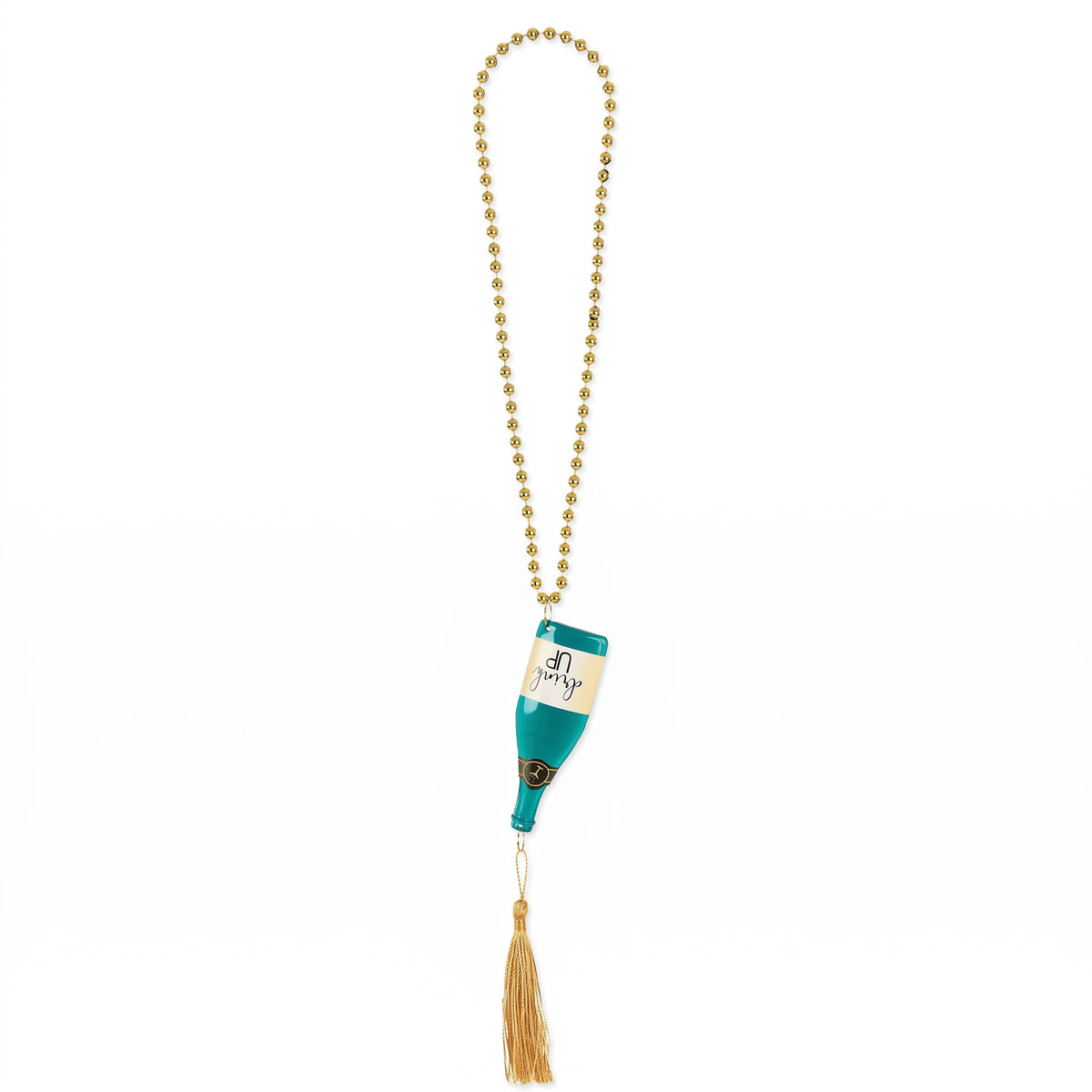 New Year's Eve Champagne Bottle Beaded Necklace