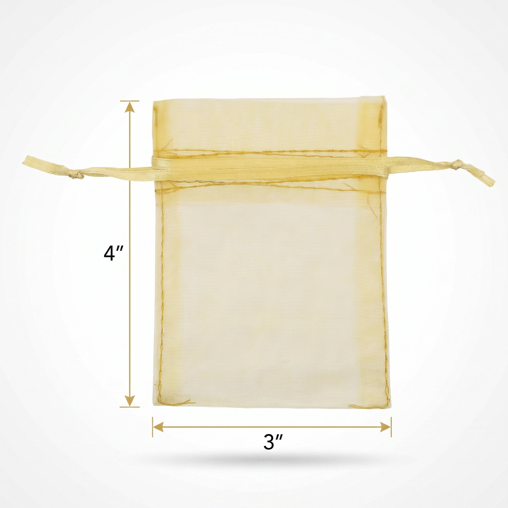 Elegant Gold Organza Wedding Favor Bags - 24 Pack