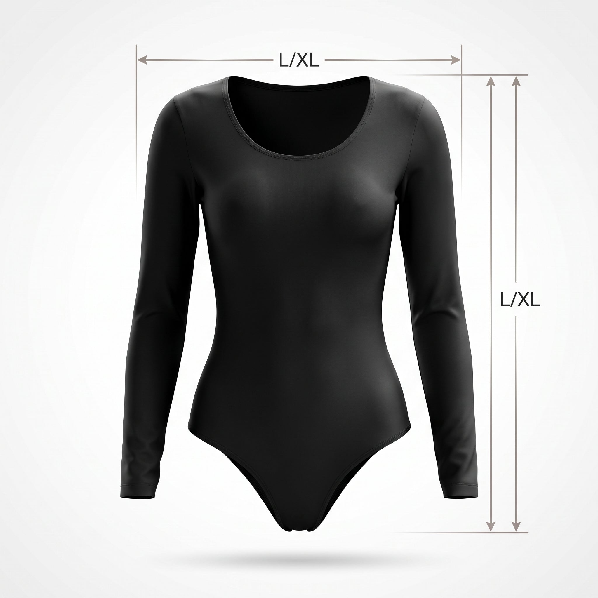 Adult Black Long Sleeve Bodysuit - Adult L/XL