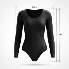 Adult Black Long Sleeve Bodysuit - Adult L/XL