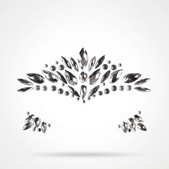 Silver Self-Adhesive Face Jewels - 1.5" x 4.5"