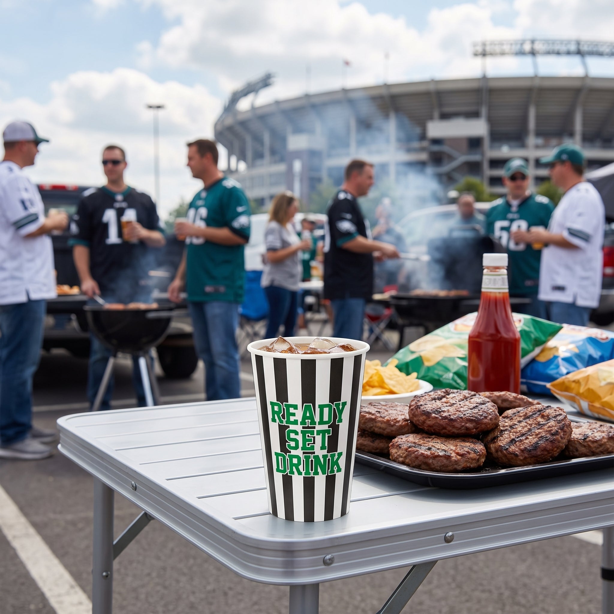 Ready Set Drink 12 oz Football Paper Cups
