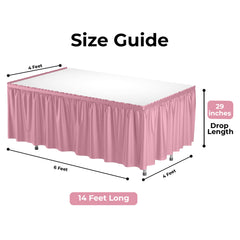 Pink Plastic Table Skirt | 6 Pack