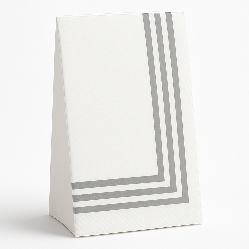 Classic Silver Stripe Airlaid Guest Towels