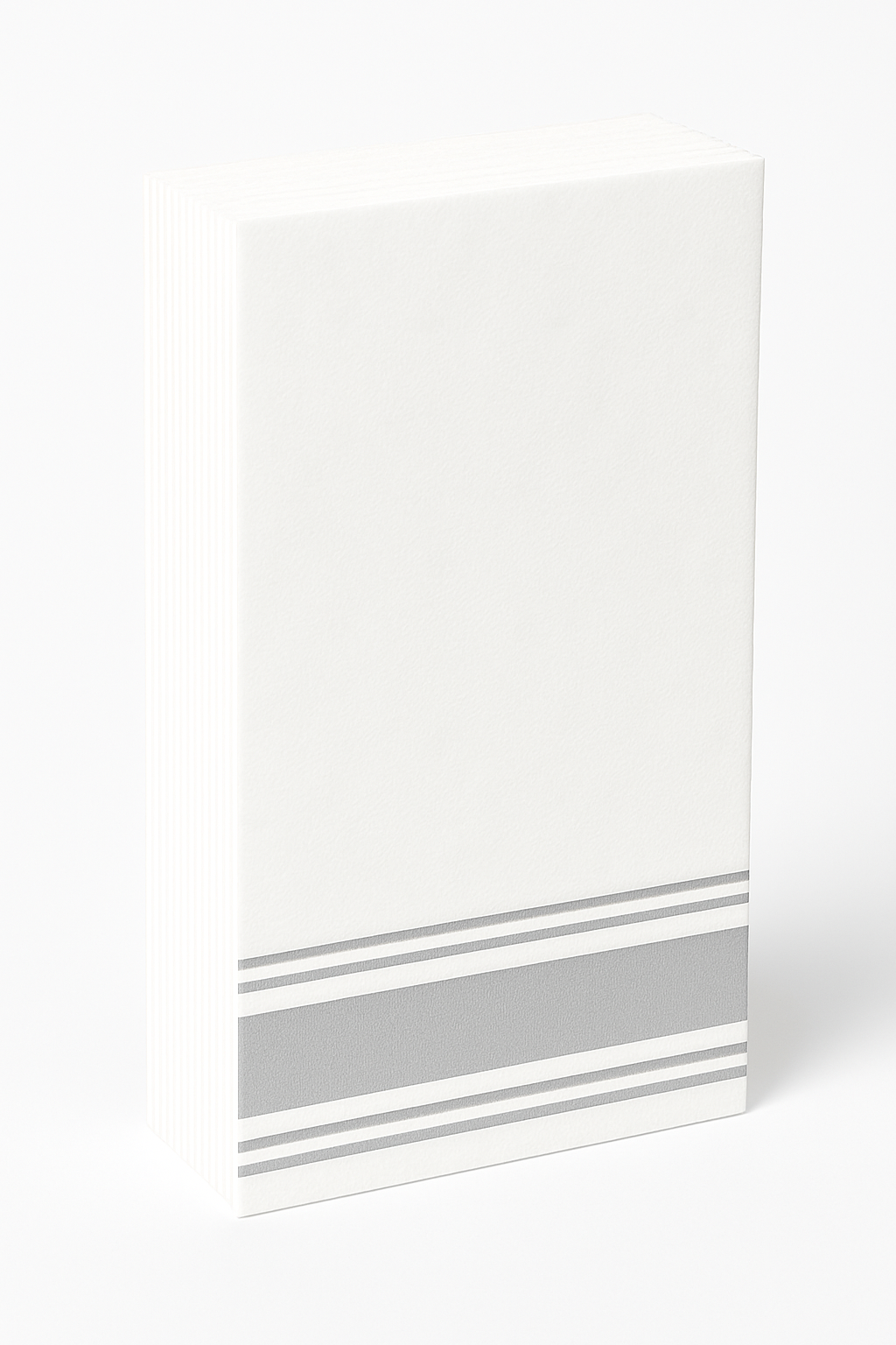 Elegant Silver Border Airlaid Buffet Napkins - 6.5 In. x 6.5 In. - 40 Pack