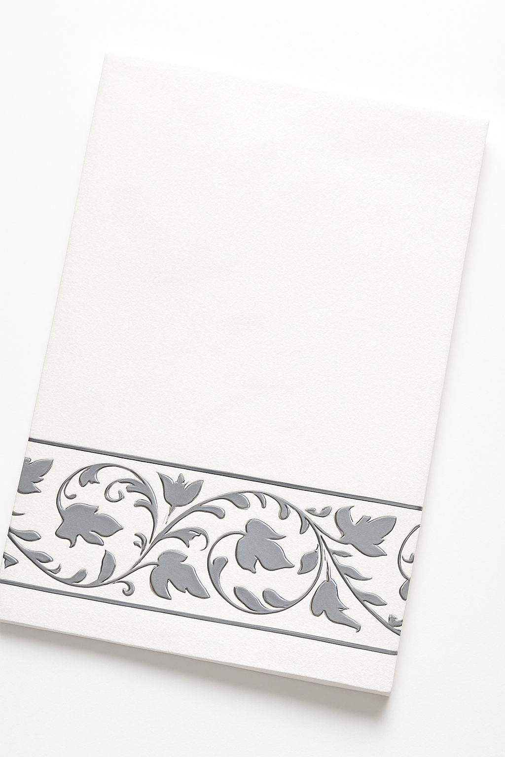 White and Silver Scroll Guest Towels - 24 Pack