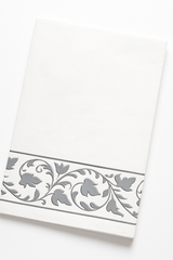 White and Silver Scroll Guest Towels - 24 Pack