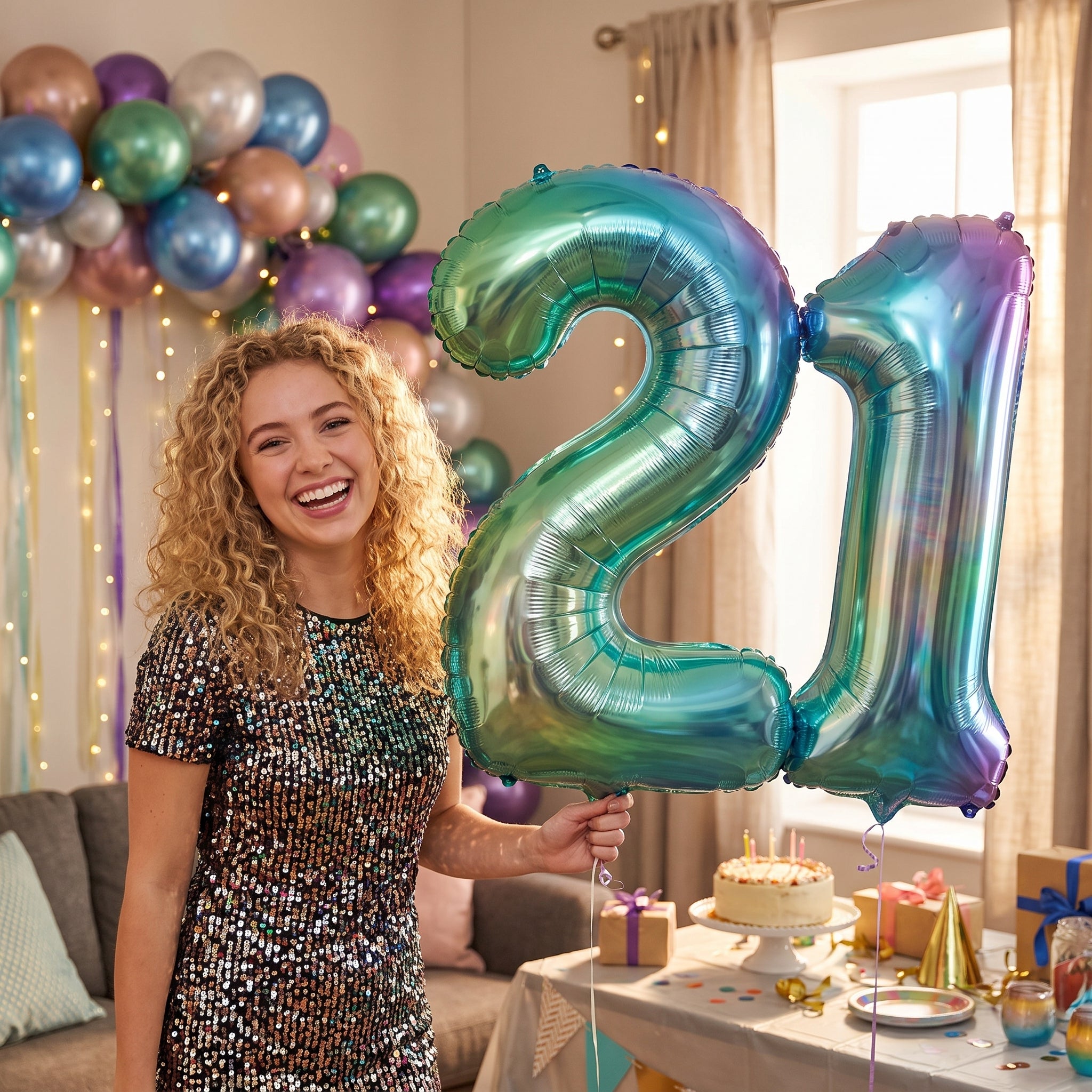 Metallic "Finally 21" Foil Balloon