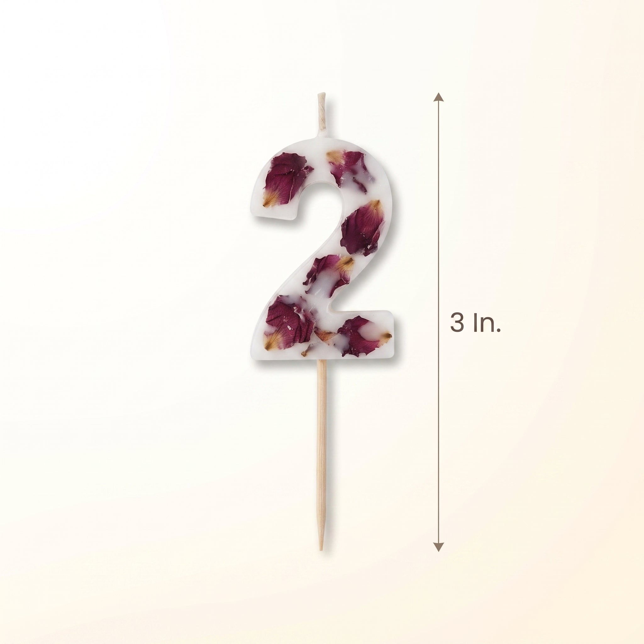 Ginger Ray Pressed Petal Number 2 Birthday Candle