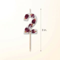 Ginger Ray Pressed Petal Number 2 Birthday Candle