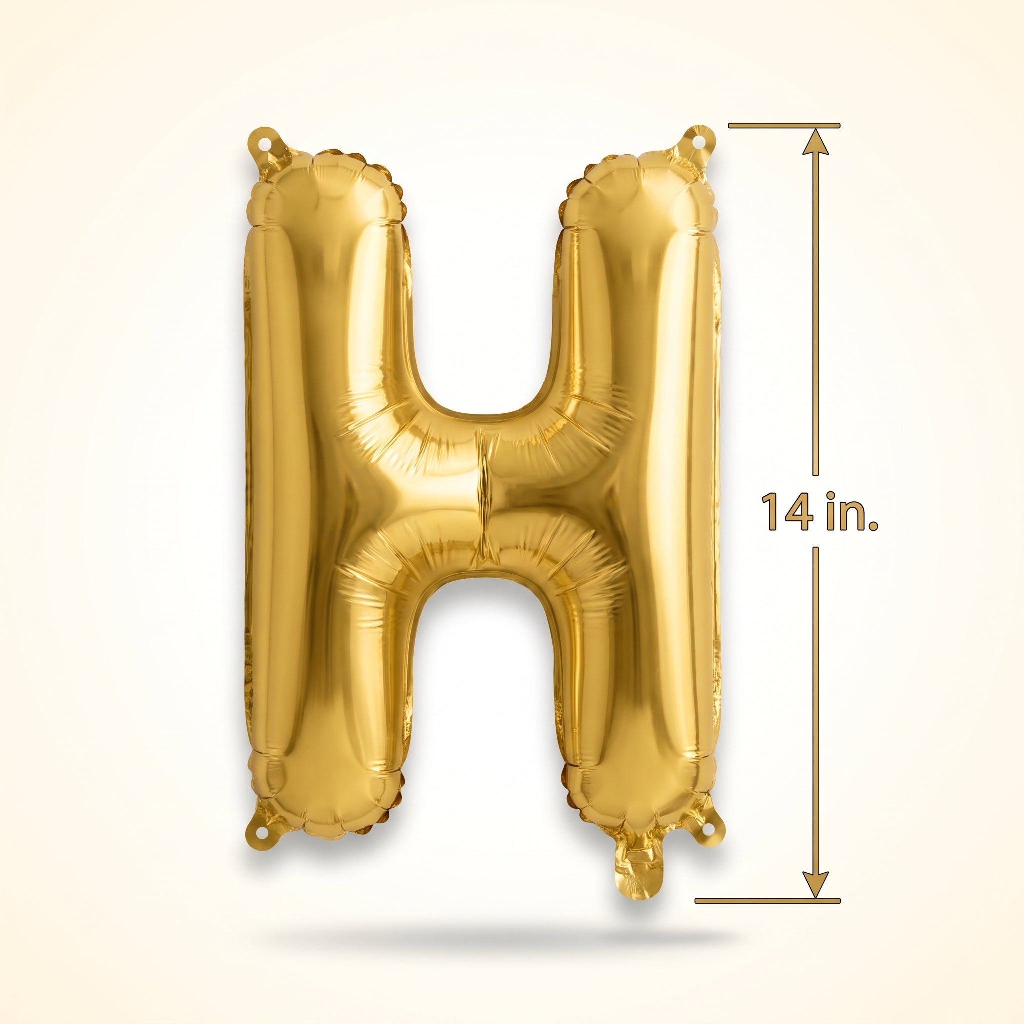 Gold Foil Air-Filled Balloon Letter "H"