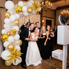 Elegant White and Gold Star Balloon Decor Kit