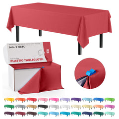 54 In. x 100 Ft. Cut To Size Table Roll  | Red | Case of 6