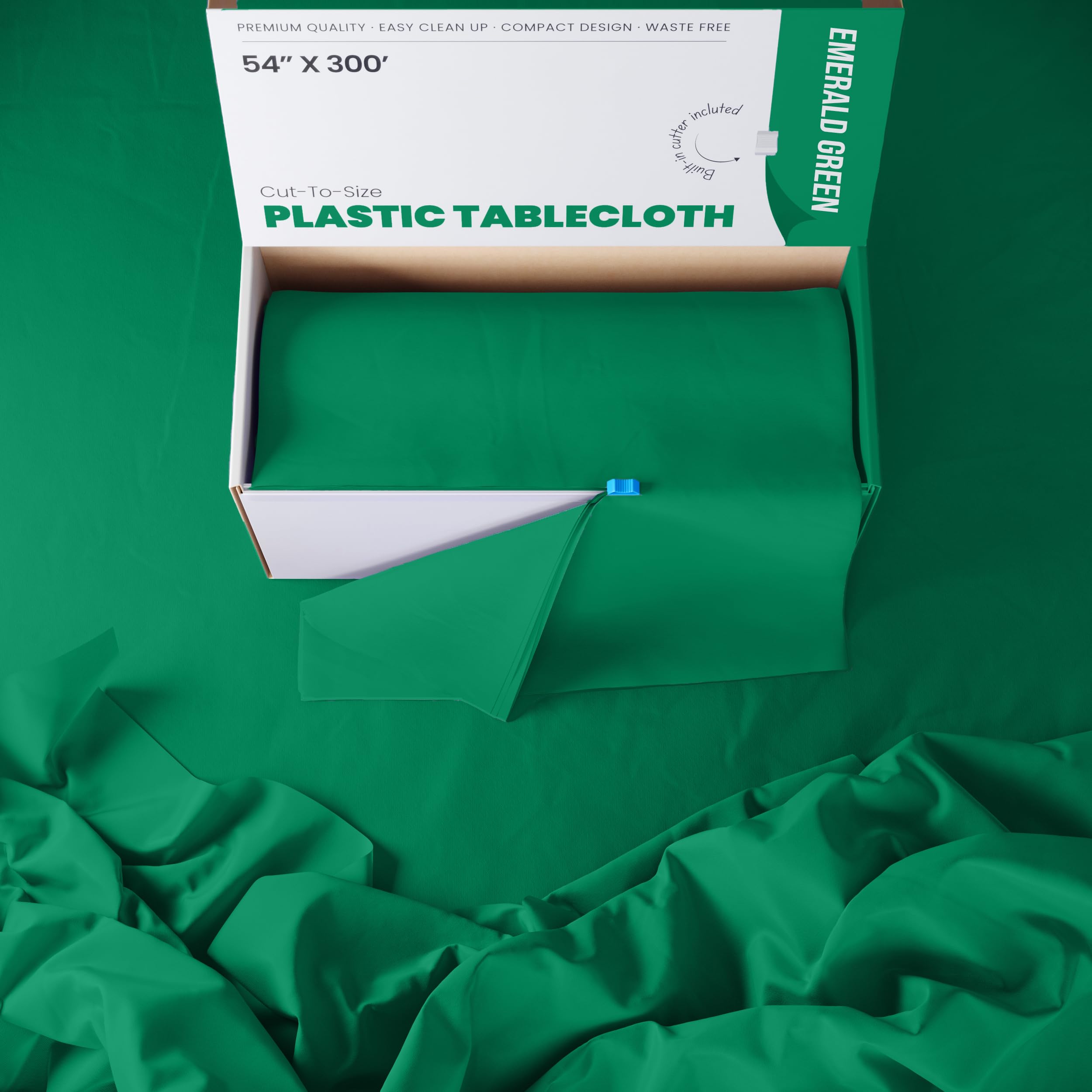 54 In. x 300 Ft. Cut To Size Table Roll | Emerald Green