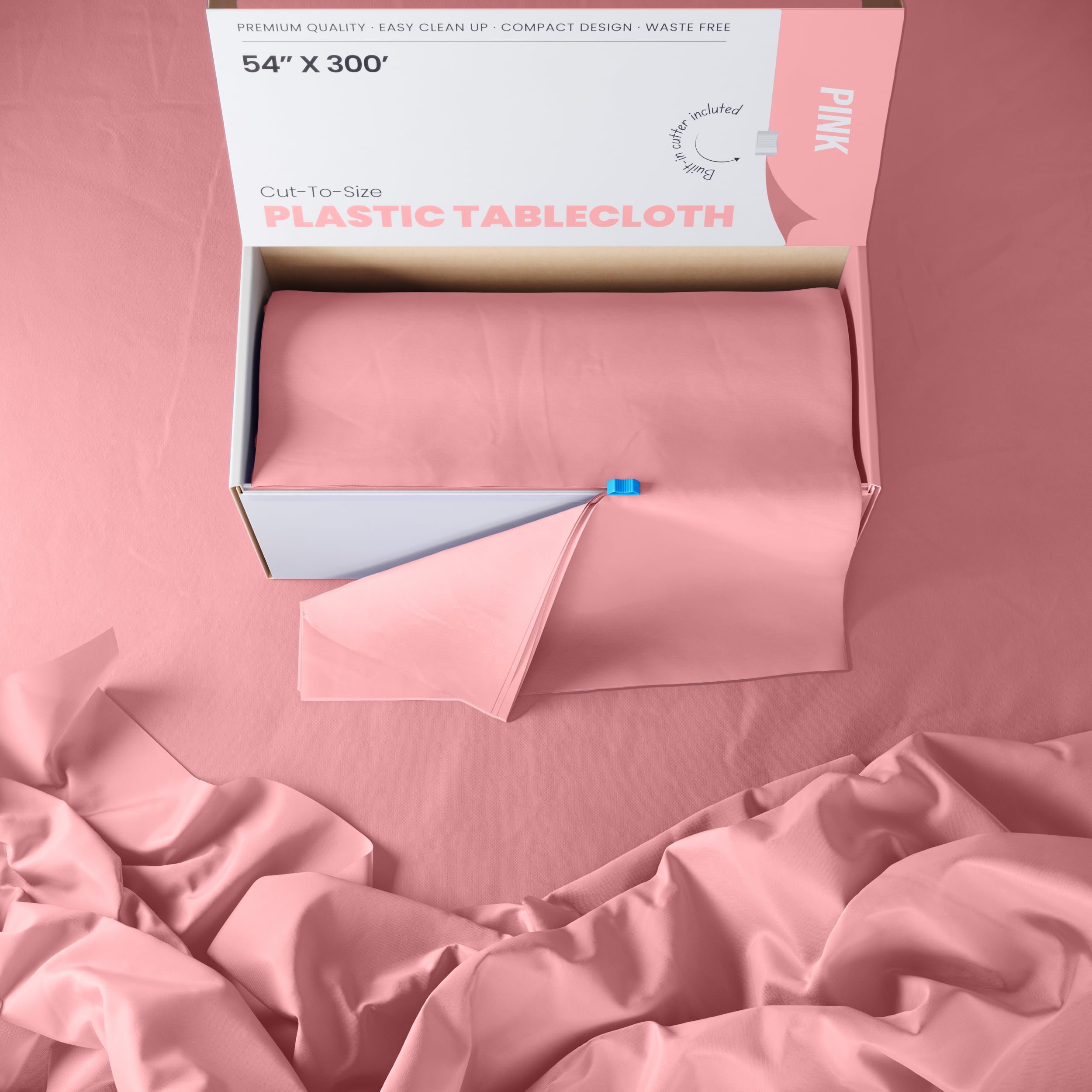 54 In. x 300 Ft. Cut To Size Table Roll | Pink