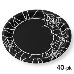 Spider Web Halloween Paper Dessert Plates - 6.75-Inch, 40-Pack