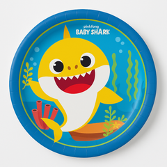 Baby Shark 7" Round Paper Dessert Plates - 8 Pack