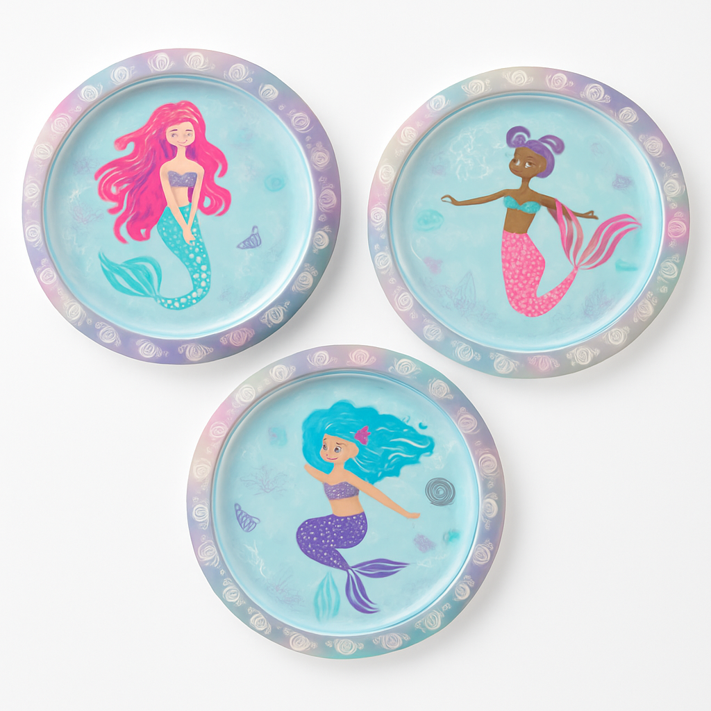 Shimmering Mermaids Iridescent Dessert Plates - 7", 8-Pack