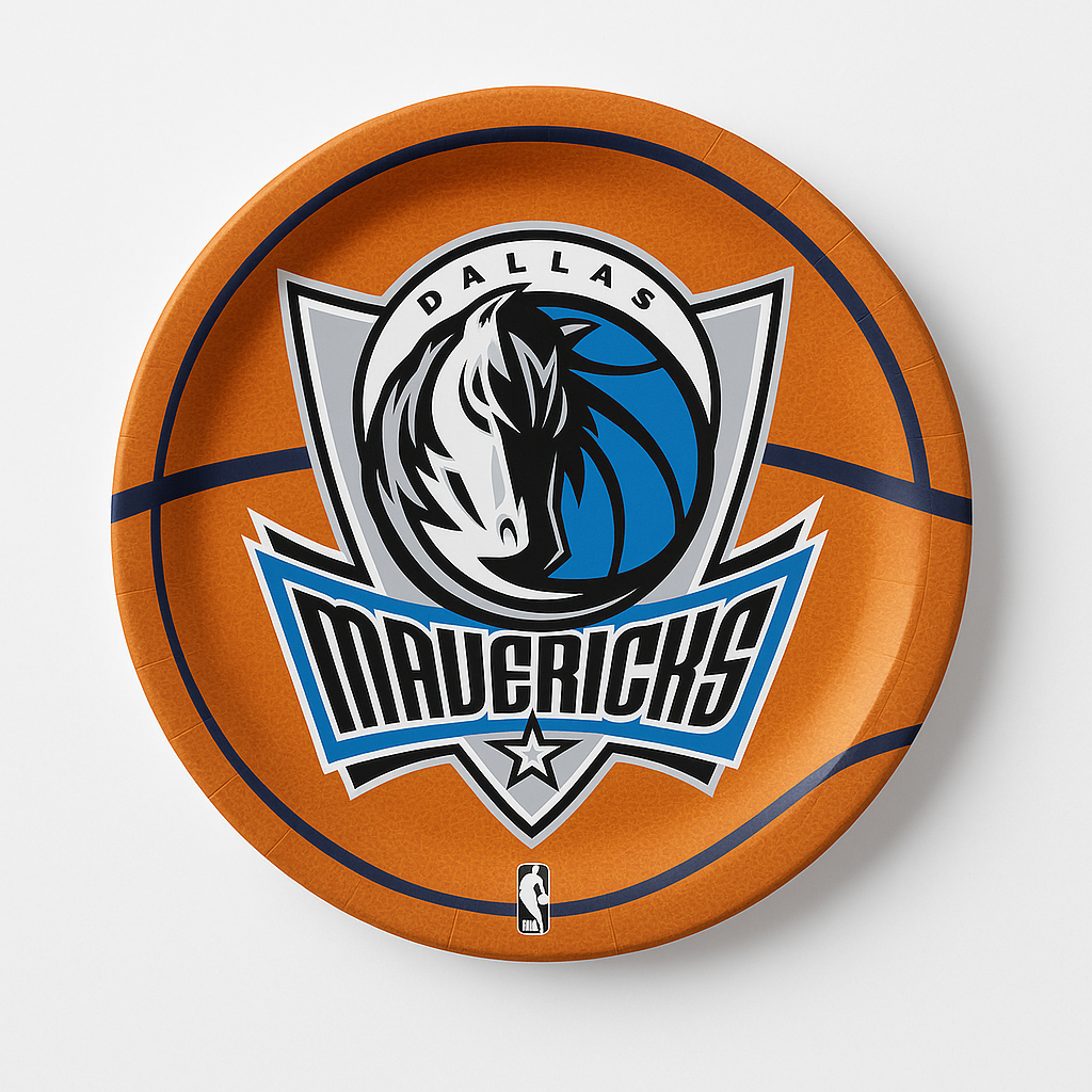 Dallas Mavericks 7" Round Paper Plates - NBA Party Essentials