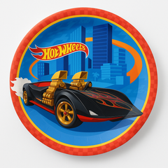 Hot Wheels 7" Round Paper Dessert Plates - 8 Pack