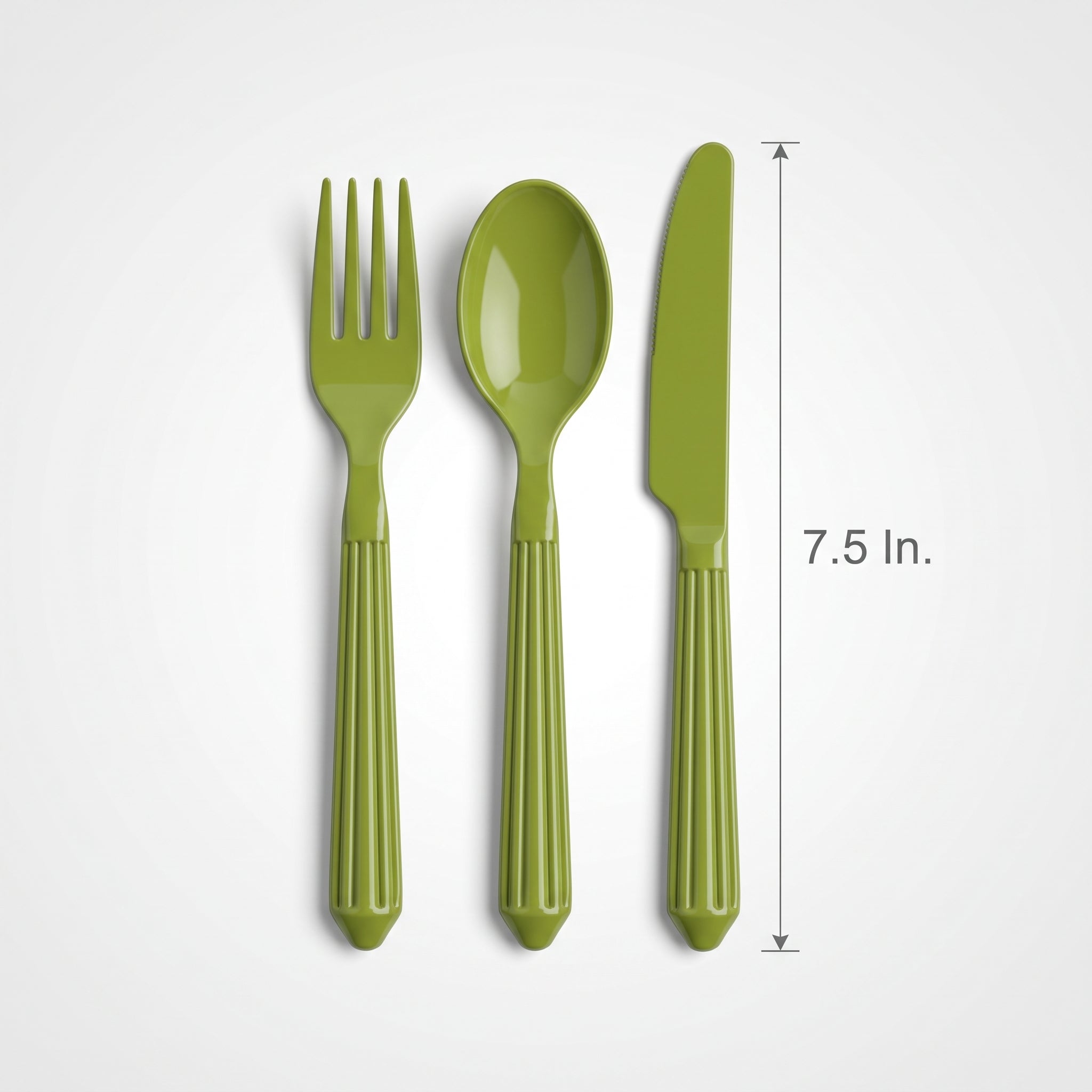 Kiwi Green Assorted Plastic Cutlery Set - 7.5 in. - 24 Pack