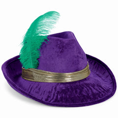 Mardi Gras Feather Fedora Hat