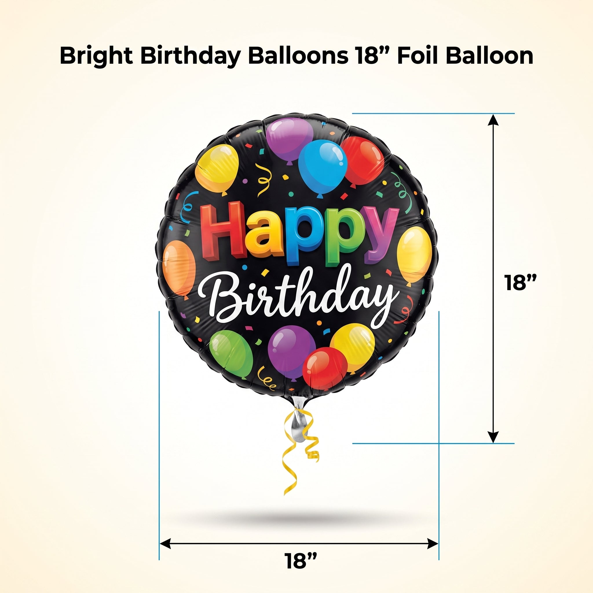 Bright Birthday Balloons 18" Foil Balloon