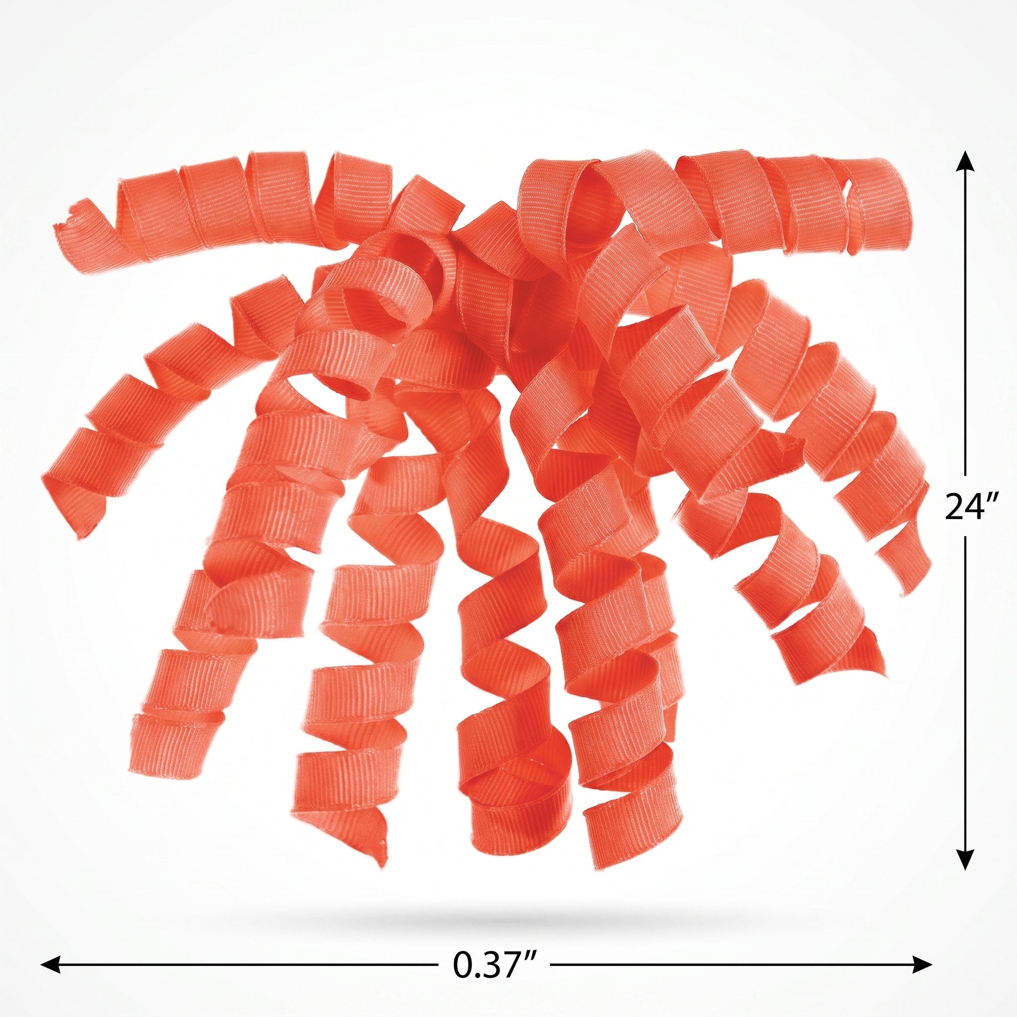 Neon Orange Grosgrain Curly Gift Bow