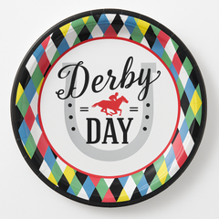 9" Round Derby Day Paper Plates - Printed Design