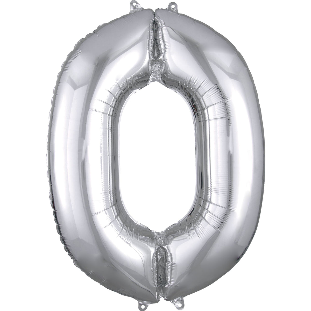 Silver Number 0 Foil SuperShape Balloon