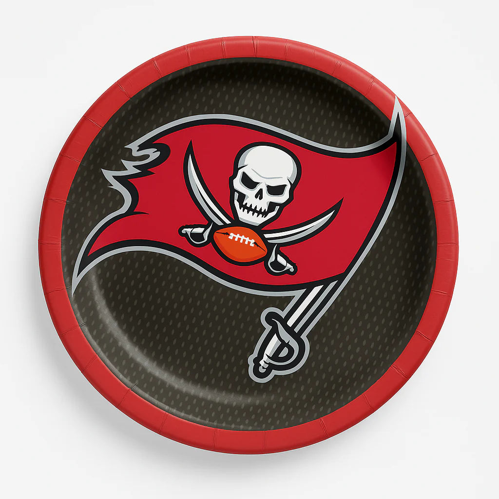 Tampa Bay Buccaneers 9" Round Paper Plates - NFL Licensed