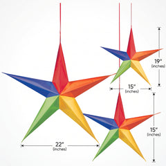 3D Rainbow Star Hanging Decorations