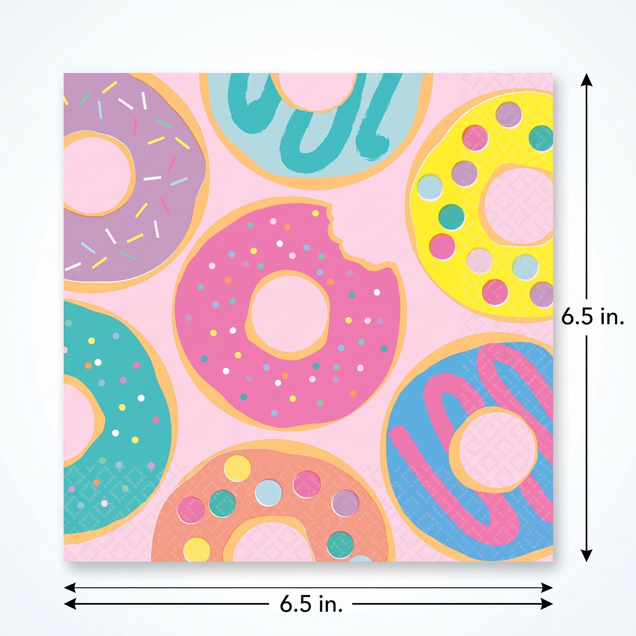 Donut Party Lunch Napkins - 6.5 In. x 6.5 In. - 16 Pack