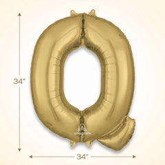 Gold Foil Letter "Q" Balloon - Metallic Party Decor