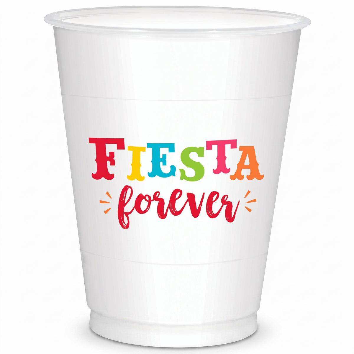 Fiesta Forever Plastic Cups, 16oz, 25 Pack