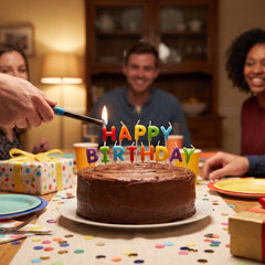 Multi-Coloured "Happy Birthday" Letter Candle Picks