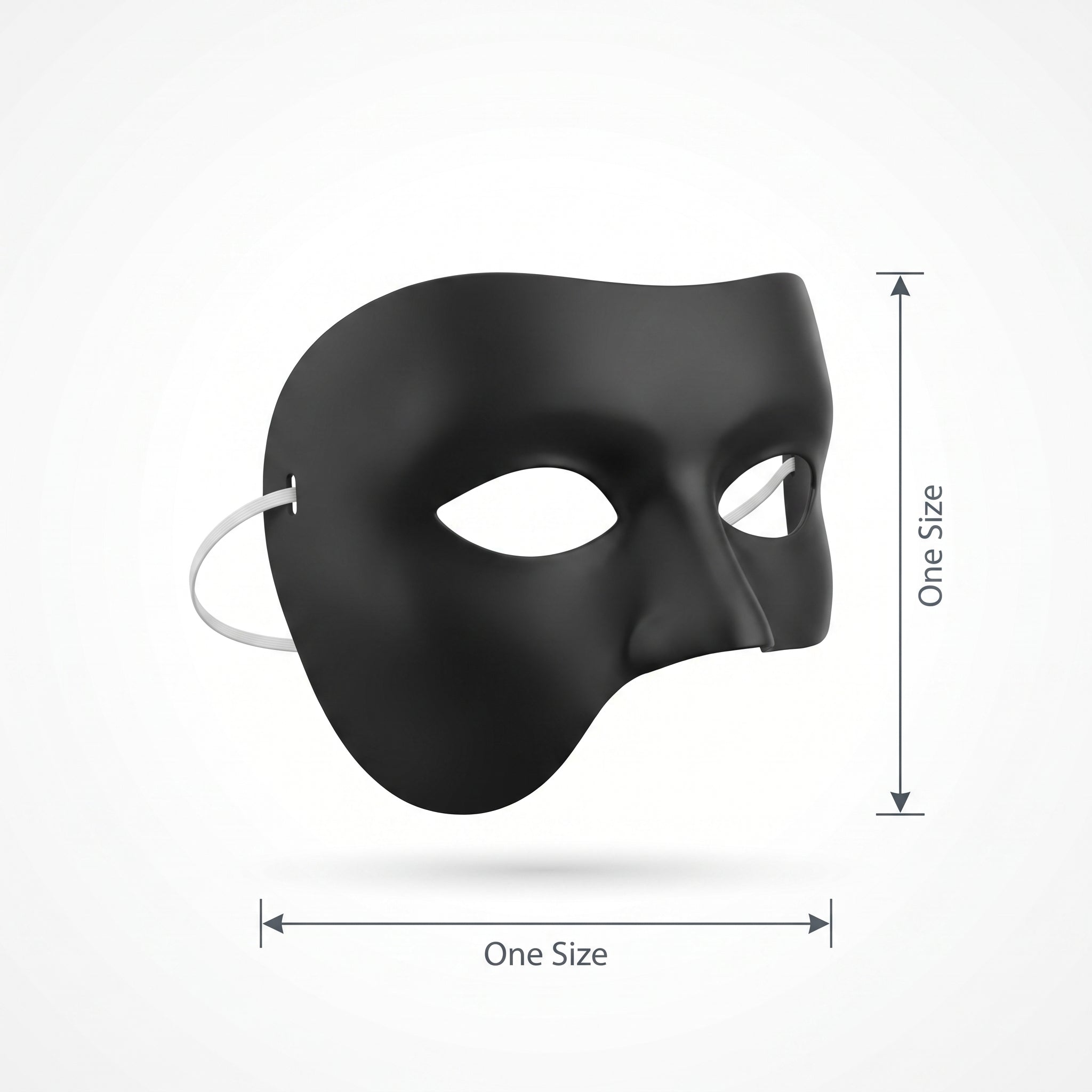 Phantom Black Half Face Mask Costume Accessory