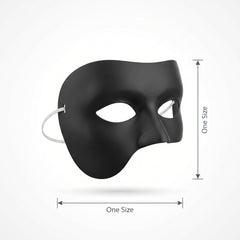 Phantom Black Half Face Mask Costume Accessory