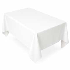 Elegant White Fabric Tablecover - 60x84 Inch