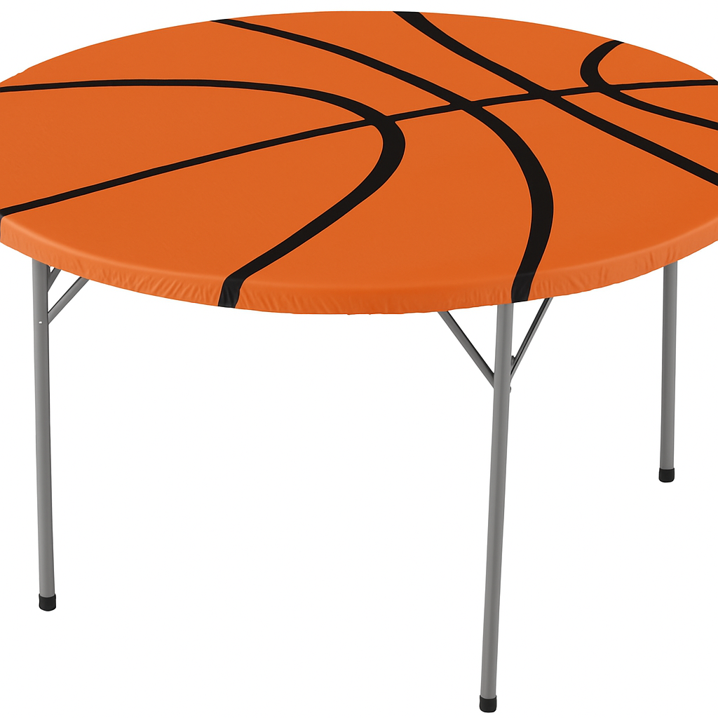Basketball Round Elastic Table Cover - Perfect for Sports Parties