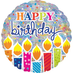 18-Inch Holographic "Happy Birthday" Foil Balloon
