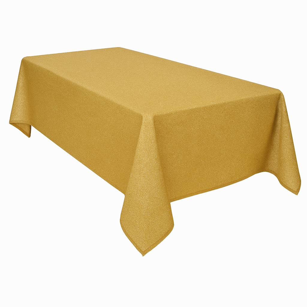 Elegant Metallic Gold Fabric Table Cover - 60x84 Inch